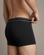 Gros plan sur la ceinture élastique du boxer FRØAMY 3D noir